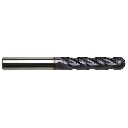20mm Diameter 4-Flute Ball Nose Long Length TiAlN Coated Carbide End Mill
